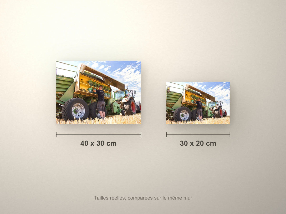 Poster métallique Wypix — formats comparés en centimètres