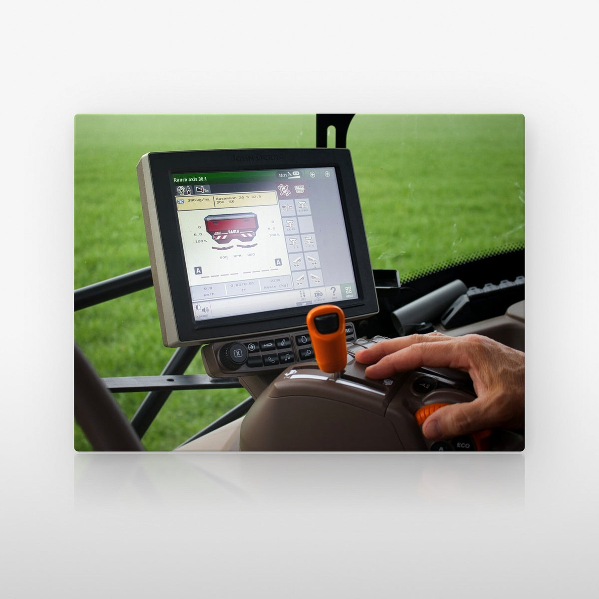 Poster métallique console de tracteur — plaque sur fond neutre